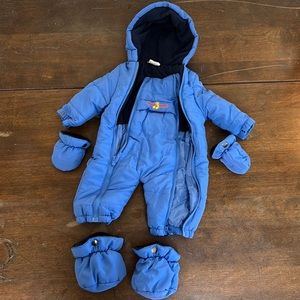Four cast infant snowsuit